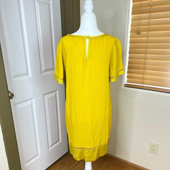 Anthropologie Maeve Verdet Gold Shift Pocket Dress. - Picture 8 of 11